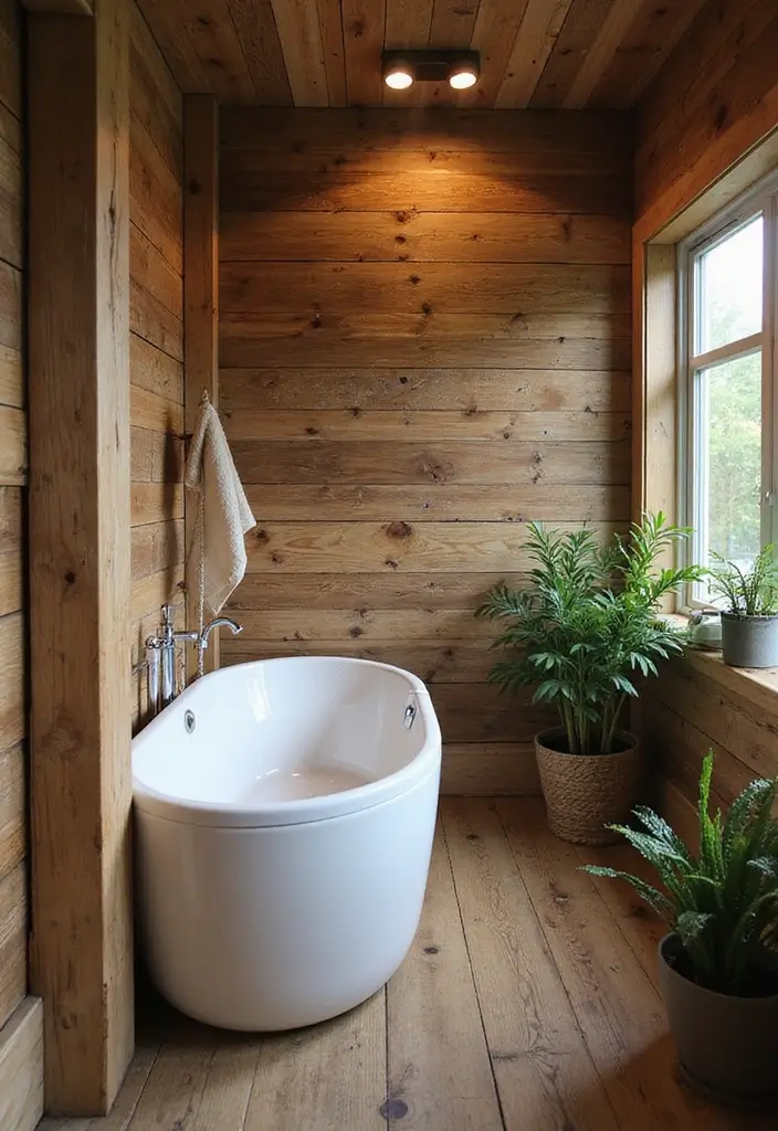 25 Bathroom Wall Ideas That Add Texture and Style 1 25 Bathroom Wall Ideas That Add Texture and Style - 1. Rustic Wood Panels