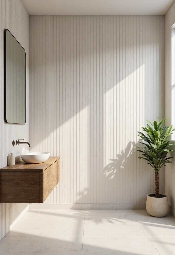 25 Bathroom Wall Ideas That Add Texture and Style 13 25 Bathroom Wall Ideas That Add Texture and Style - 13. Vertical Stripes