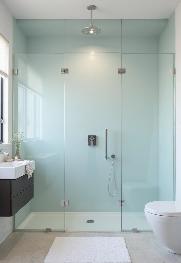 25 Bathroom Wall Ideas That Add Texture and Style 9 25 Bathroom Wall Ideas That Add Texture and Style - 9. Glass Wall Panels