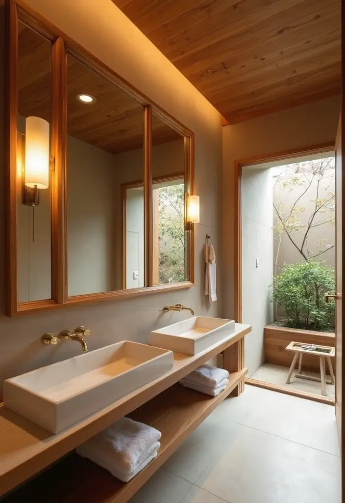 25 Japandi Bathroom Ideas Blending Minimalism and Warmth 18 25 Japandi Bathroom Ideas Blending Minimalism and Warmth - 18. Wood Accents in Unexpected Places