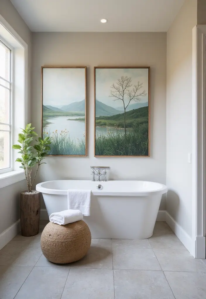 25 Japandi Bathroom Ideas Blending Minimalism and Warmth 21 25 Japandi Bathroom Ideas Blending Minimalism and Warmth - 21. Artful Displays