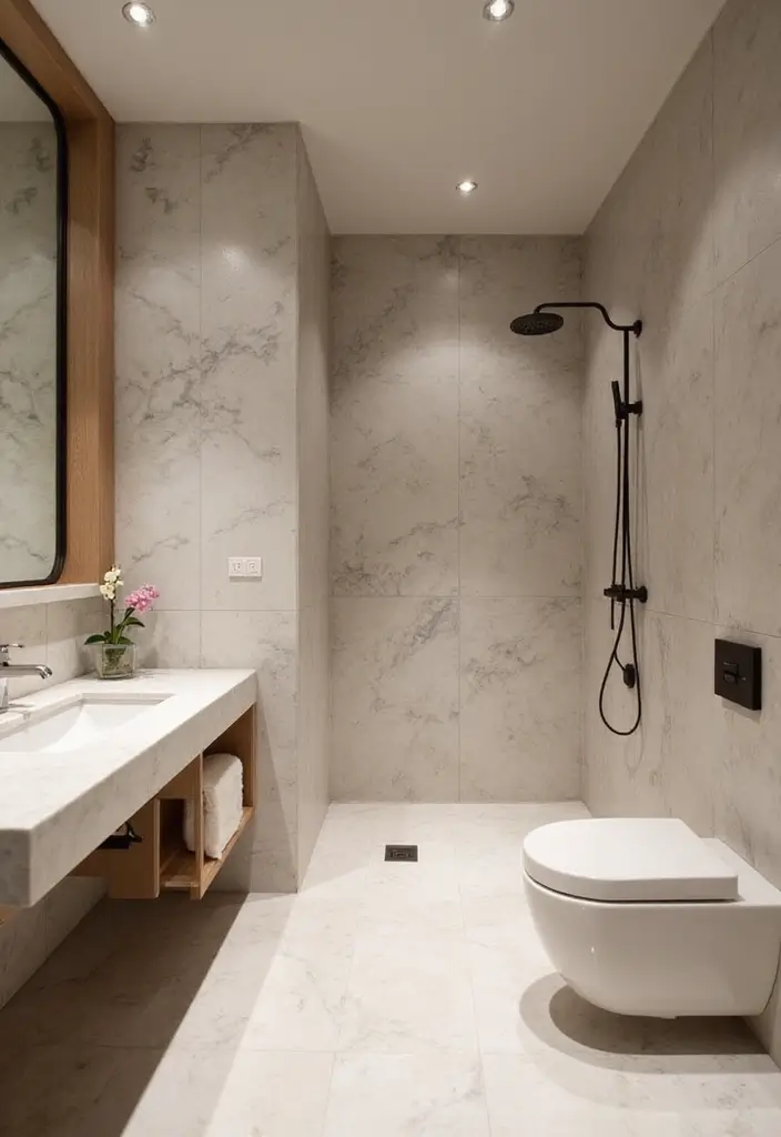 25 Japandi Bathroom Ideas Blending Minimalism and Warmth 24 25 Japandi Bathroom Ideas Blending Minimalism and Warmth - 24. Upscale Minimalism