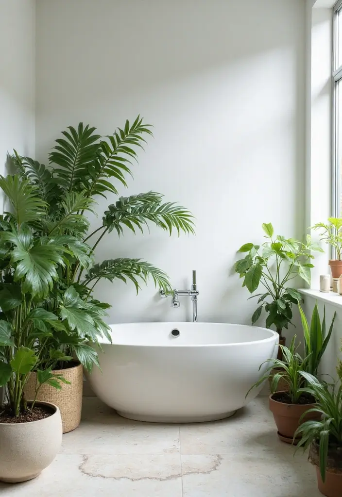 25 Japandi Bathroom Ideas Blending Minimalism and Warmth 6 25 Japandi Bathroom Ideas Blending Minimalism and Warmth - 6. Incorporating Greenery