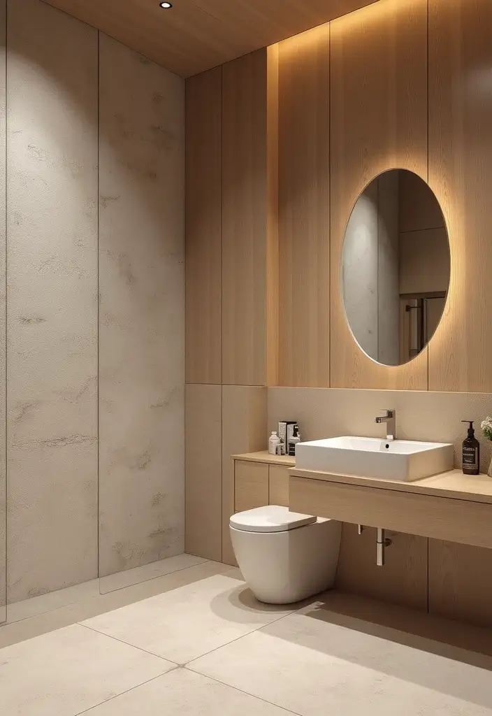 25 Japandi Bathroom Ideas Blending Minimalism and Warmth 9 25 Japandi Bathroom Ideas Blending Minimalism and Warmth - 9. Textured Wall Finishes