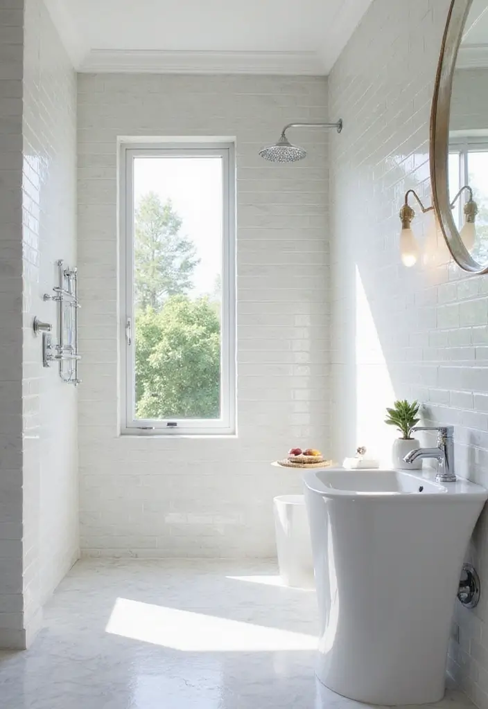 27 Bathroom Tiles Design Ideas to Upgrade Any Space - 12. Glossy Subway Tiles