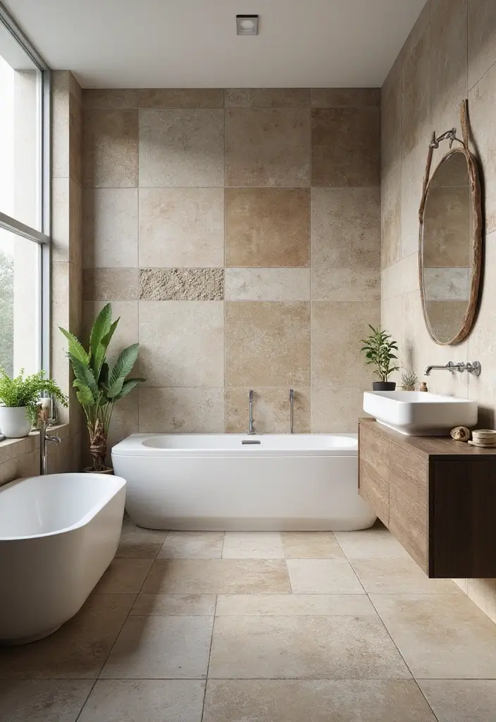 27 Bathroom Tiles Design Ideas to Upgrade Any Space - 21. Eco-Conscious Composite Tiles