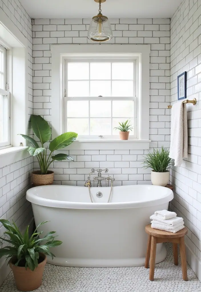27 Bathroom Tiles Design Ideas to Upgrade Any Space - 22. Vintage White Subway Tiles