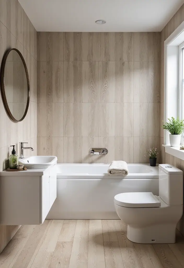 27 Bathroom Tiles Design Ideas to Upgrade Any Space - 8. Eco-Friendly Vinyl Tiles