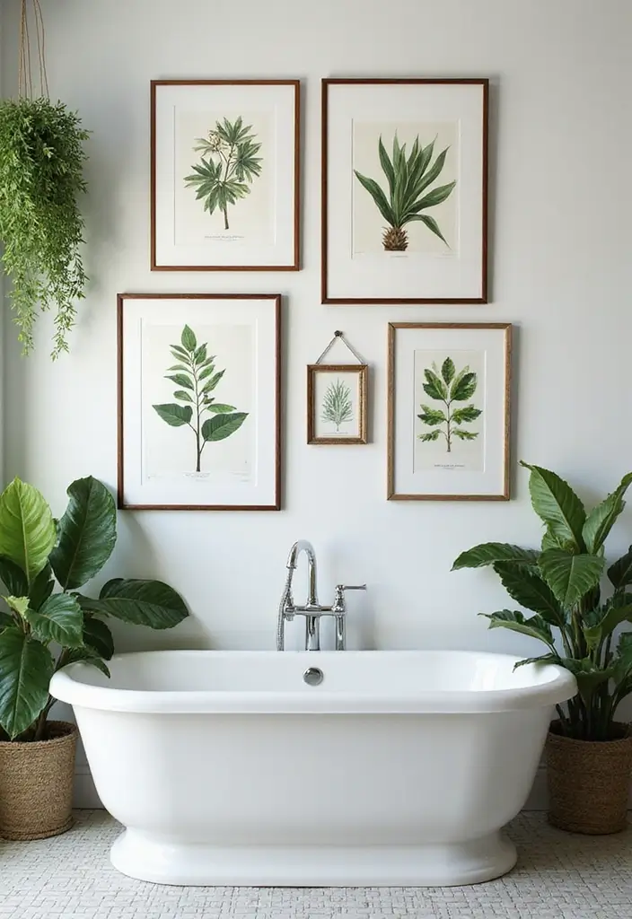 27 Bathroom Wall Decor Ideas That Elevate Your Style 1 27 Bathroom Wall Decor Ideas That Elevate Your Style - 1. Botanical Prints