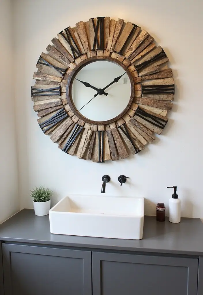 27 Bathroom Wall Decor Ideas That Elevate Your Style 14 27 Bathroom Wall Decor Ideas That Elevate Your Style - 14. Statement Wall Clock