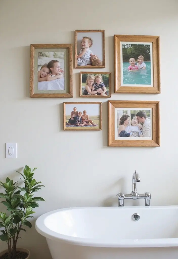 27 Bathroom Wall Decor Ideas That Elevate Your Style 20 27 Bathroom Wall Decor Ideas That Elevate Your Style - 20. DIY Photo Collages