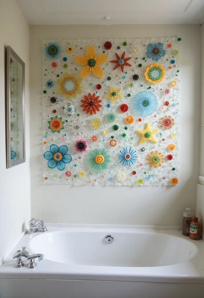 27 Bathroom Wall Decor Ideas That Elevate Your Style 3 27 Bathroom Wall Decor Ideas That Elevate Your Style - 3. Recycled Glass Art