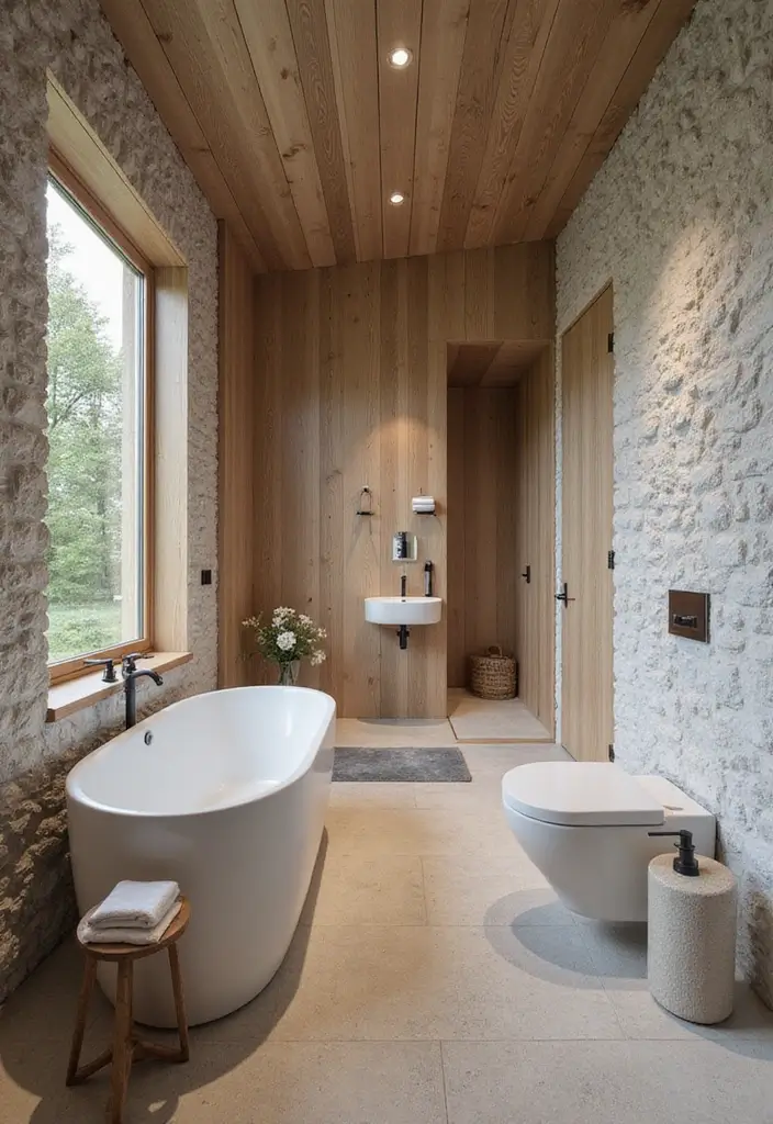 27 Scandinavian Bathroom Ideas That Are Bright and Minimal - 13. Textured Walls