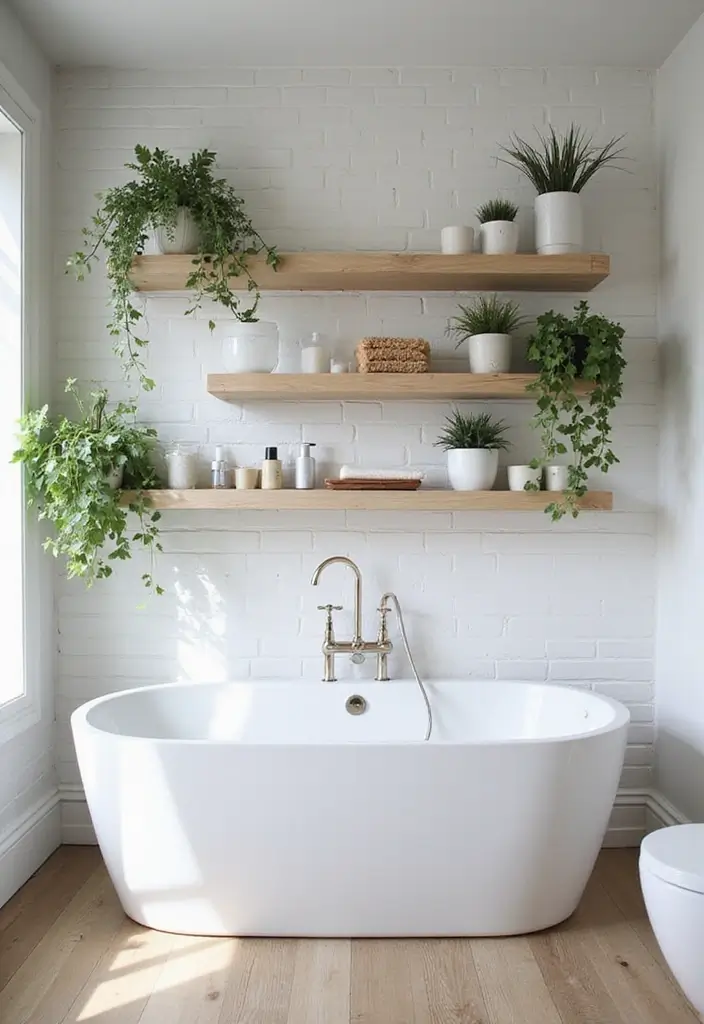 27 Scandinavian Bathroom Ideas That Are Bright and Minimal - 17. Open Shelving Styles