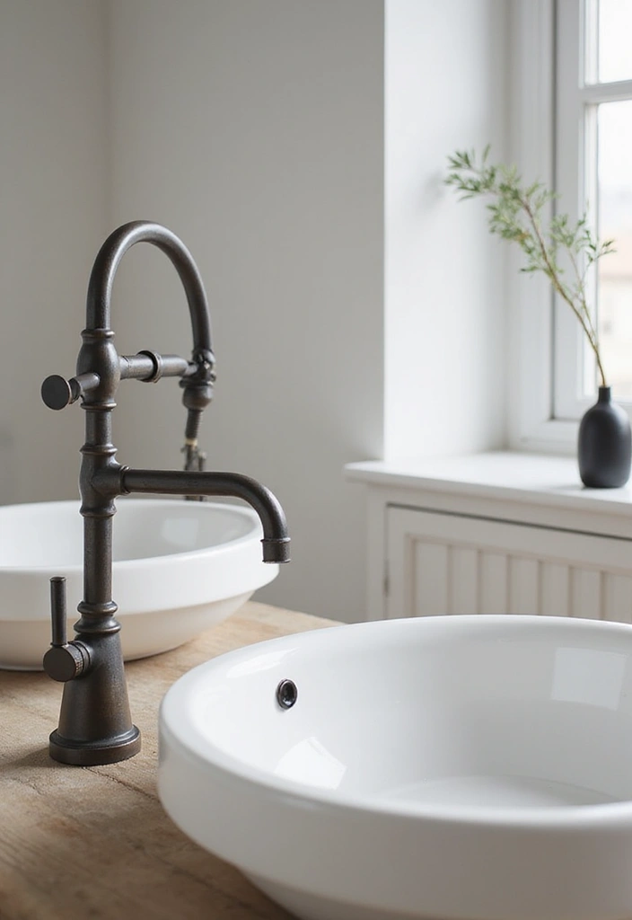 27 Scandinavian Bathroom Ideas That Are Bright and Minimal - 25. Elegant Faucet Designs