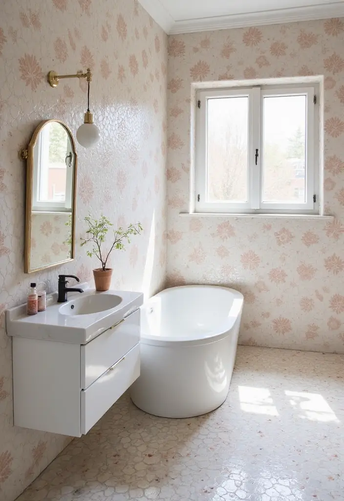 27 Scandinavian Bathroom Ideas That Are Bright and Minimal - 3. Bright Tile Patterns