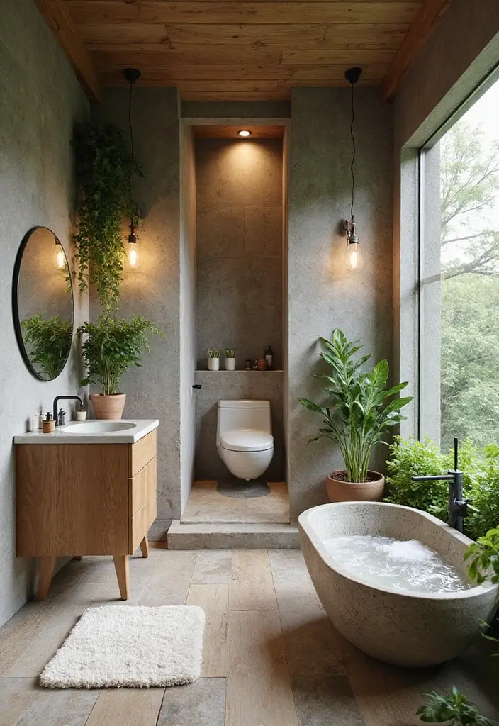 27 Scandinavian Bathroom Ideas That Are Bright and Minimal - 4. Nature-Inspired Decor