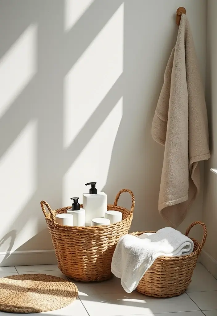 28 Bathroom Storage Ideas That Keep Everything Organized 2 28 Bathroom Storage Ideas That Keep Everything Organized - 2. Stylish Baskets for Easy Access
