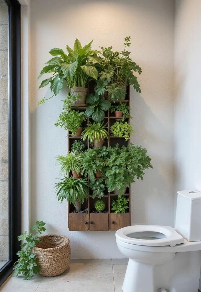 28 Bathroom Storage Ideas That Keep Everything Organized 23 28 Bathroom Storage Ideas That Keep Everything Organized - 23. Vertical Planter for Freshness