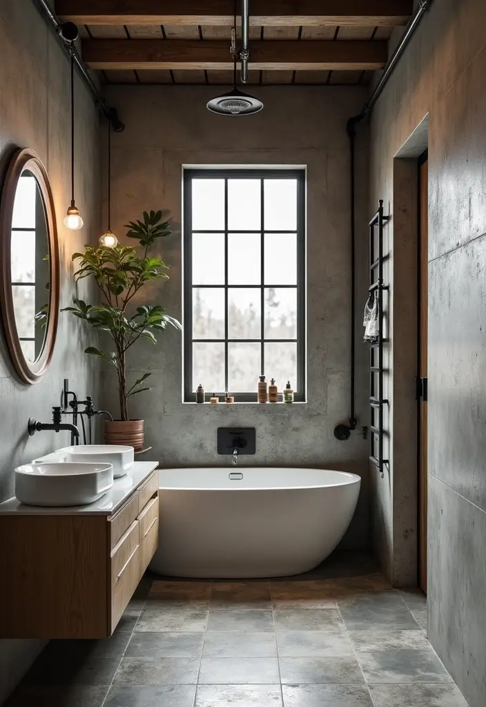 30+ Bathroom Ideas for a Stylish and Functional Home 15 30+ Bathroom Ideas for a Stylish and Functional Home - 15. Industrial Elements