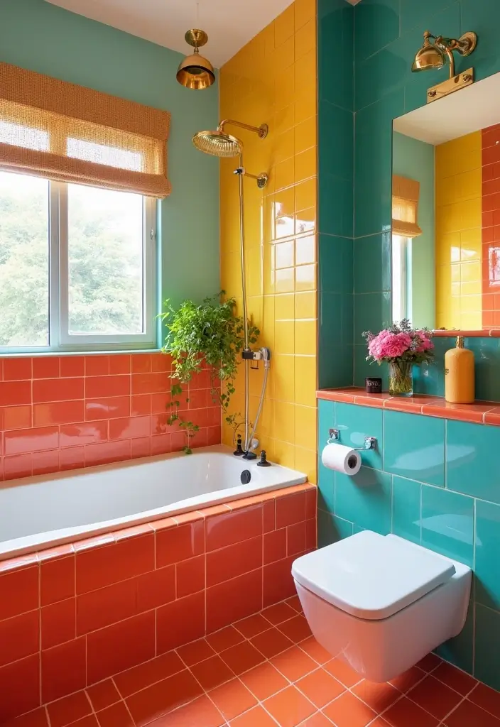 30+ Bathroom Ideas for a Stylish and Functional Home 2 30+ Bathroom Ideas for a Stylish and Functional Home - 2. Embrace Bold Colors