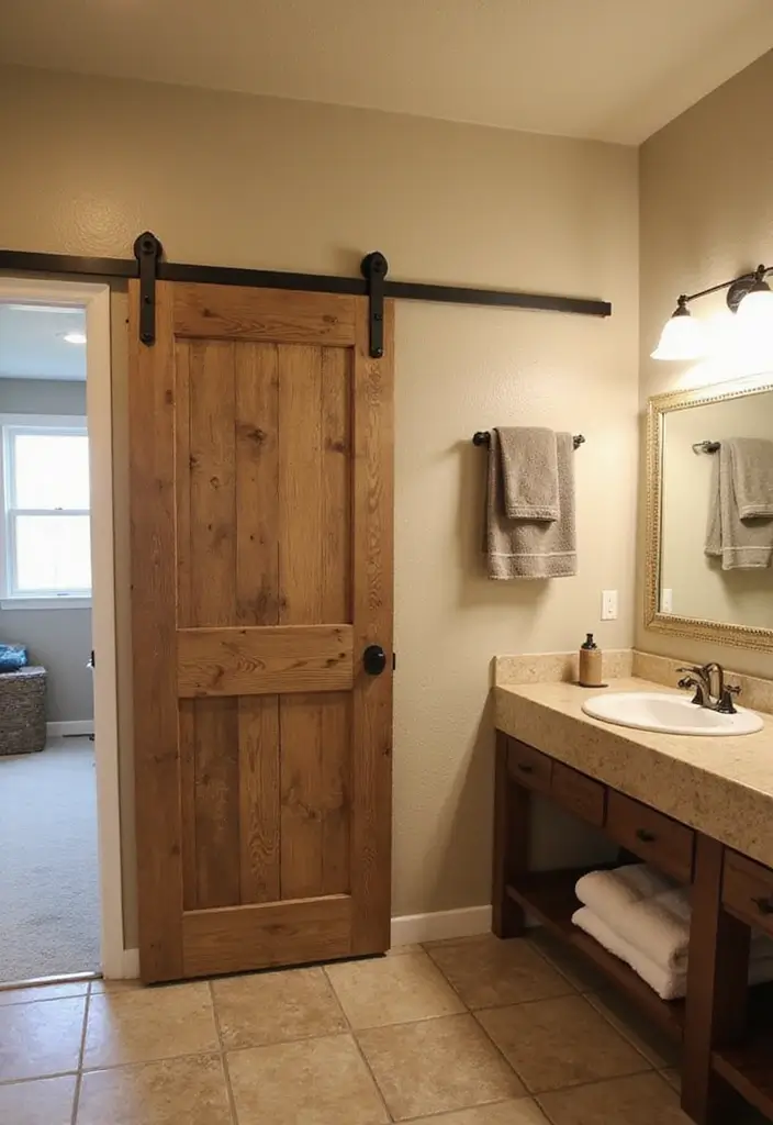 30+ Bathroom Towel Hanging Ideas That Are Smart and Stylish 19 30+ Bathroom Towel Hanging Ideas That Are Smart and Stylish - 19. Sliding Barn Door Towel Rack