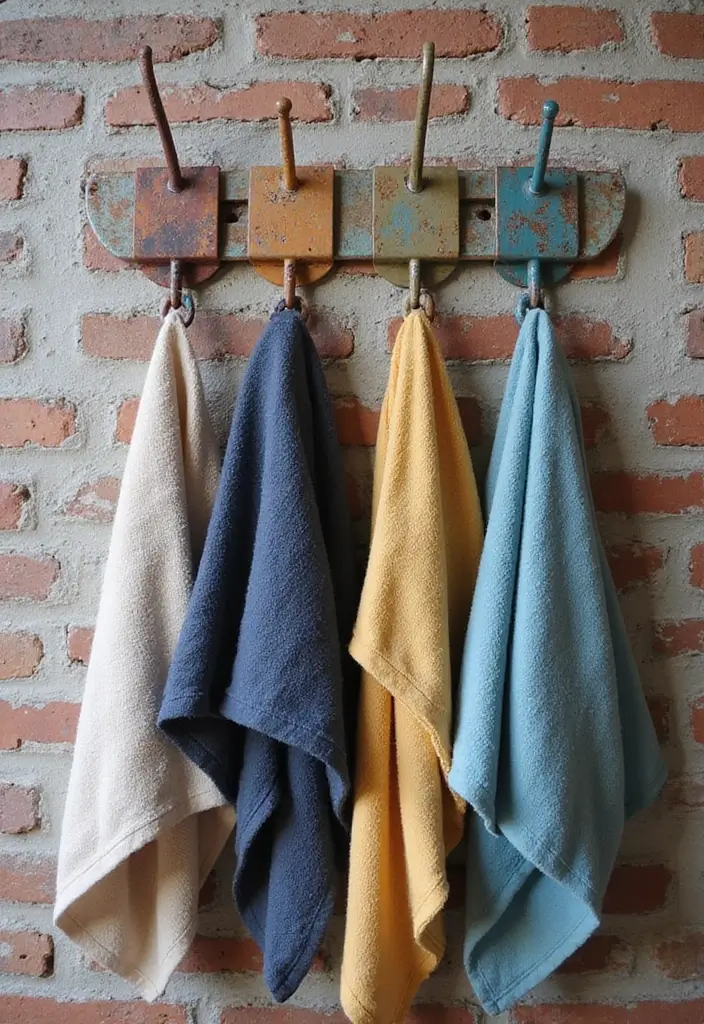 30+ Bathroom Towel Hanging Ideas That Are Smart and Stylish 2 30+ Bathroom Towel Hanging Ideas That Are Smart and Stylish - 2. Recycled Metal Hooks