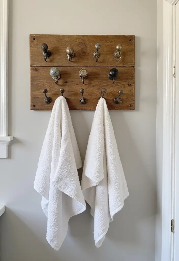 30+ Bathroom Towel Hanging Ideas That Are Smart and Stylish 23 30+ Bathroom Towel Hanging Ideas That Are Smart and Stylish - 23. Vintage Hooks and Knobs