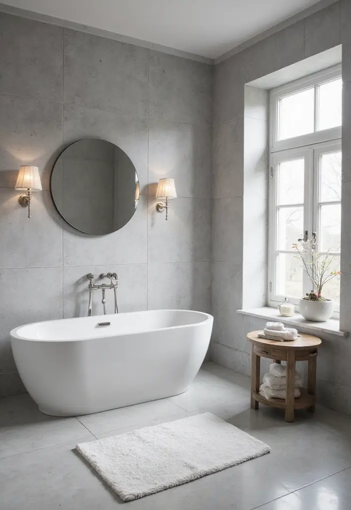 30+ Grey and White Bathroom Ideas That Always Look Elegant 11 30+ Grey and White Bathroom Ideas That Always Look Elegant - 11. Spa-Inspired Designs