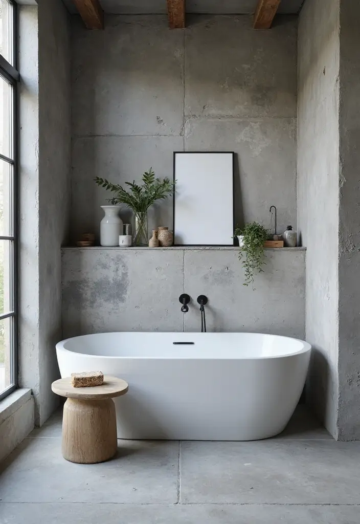 30+ Grey and White Bathroom Ideas That Always Look Elegant 12 30+ Grey and White Bathroom Ideas That Always Look Elegant - 12. Industrial Chic Style