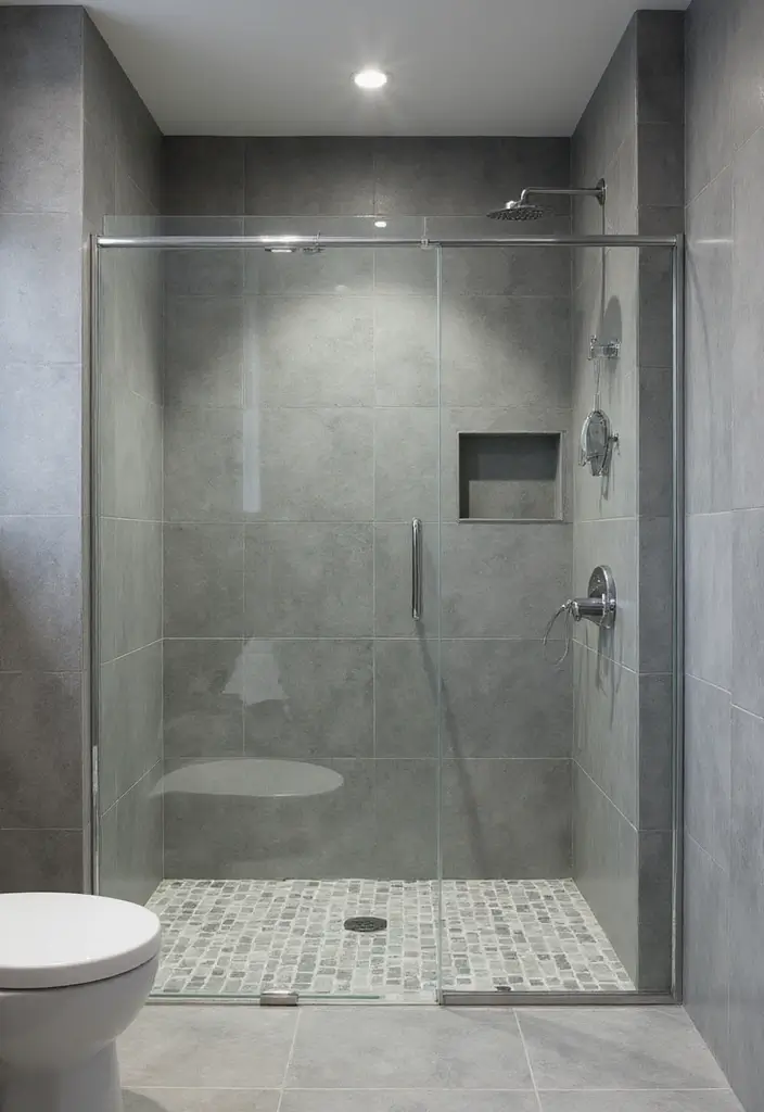 30+ Grey and White Bathroom Ideas That Always Look Elegant 14 30+ Grey and White Bathroom Ideas That Always Look Elegant - 14. Elegant Shower Designs