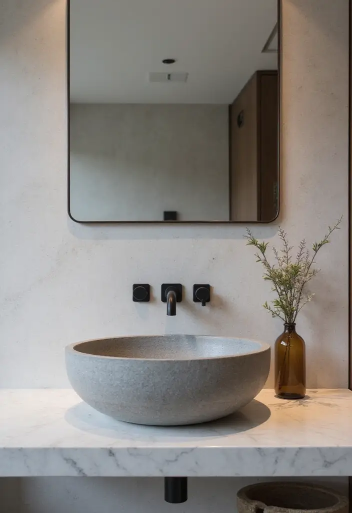 30+ Grey and White Bathroom Ideas That Always Look Elegant 15 30+ Grey and White Bathroom Ideas That Always Look Elegant - 15. Unique Sink Designs