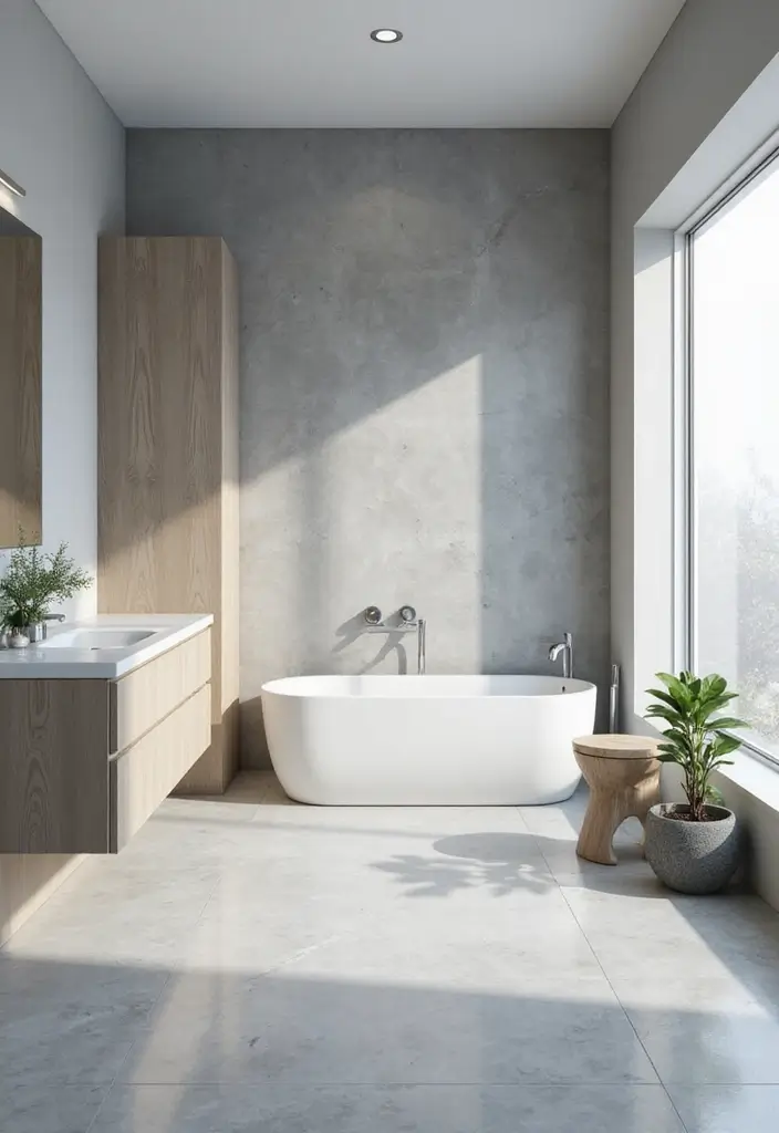 30+ Grey and White Bathroom Ideas That Always Look Elegant 20 30+ Grey and White Bathroom Ideas That Always Look Elegant - 20. Open Concept Layout