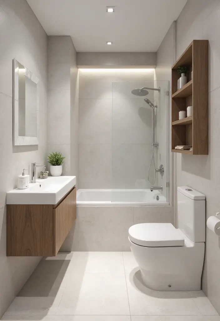 30+ Grey and White Bathroom Ideas That Always Look Elegant 26 30+ Grey and White Bathroom Ideas That Always Look Elegant - 26. Hidden Storage Solutions