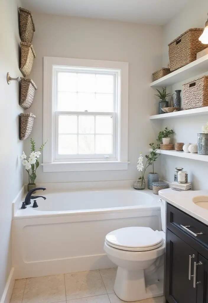 30+ Small Bathrooms with Bathtub Ideas That Fit Perfectly 10 30+ Small Bathrooms with Bathtub Ideas That Fit Perfectly - 10. Smart Storage Solutions