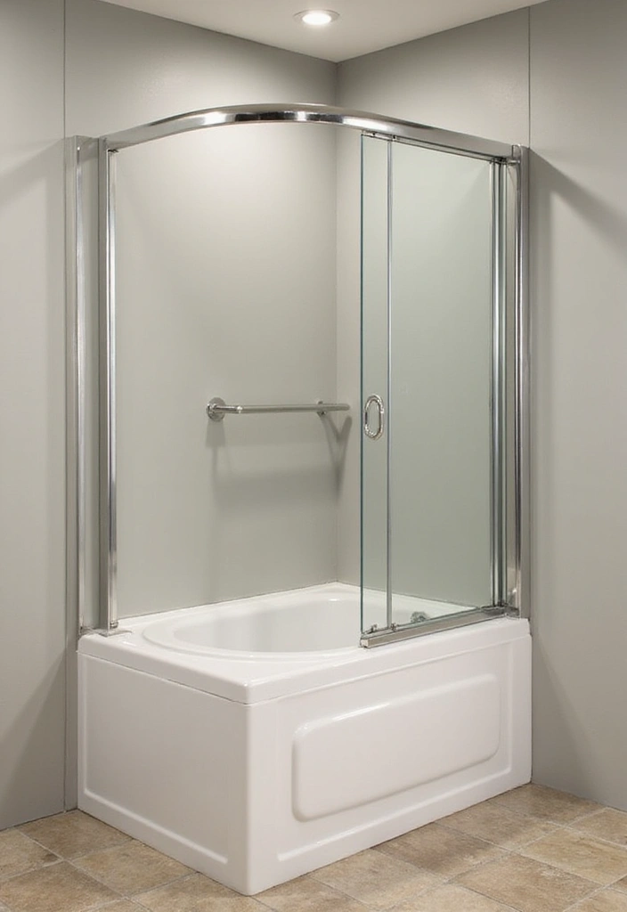 30+ Small Bathrooms with Bathtub Ideas That Fit Perfectly 19 30+ Small Bathrooms with Bathtub Ideas That Fit Perfectly - 19. Corner Shower Bathtub Combo