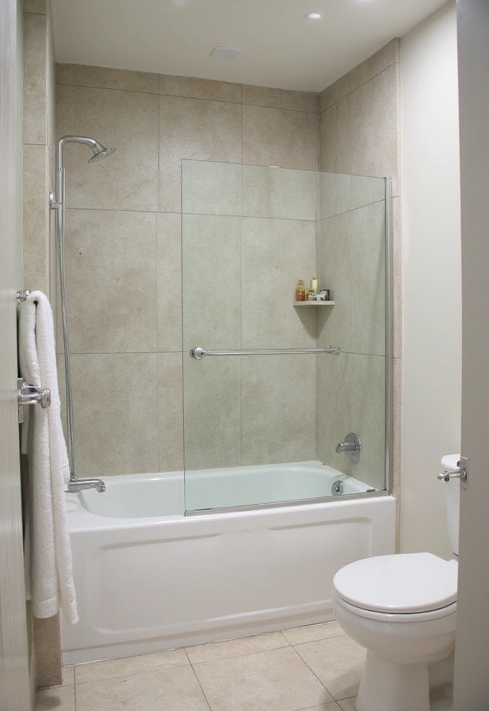 30+ Small Bathrooms with Bathtub Ideas That Fit Perfectly 2 30+ Small Bathrooms with Bathtub Ideas That Fit Perfectly - 2. Bathtub Shower Combo