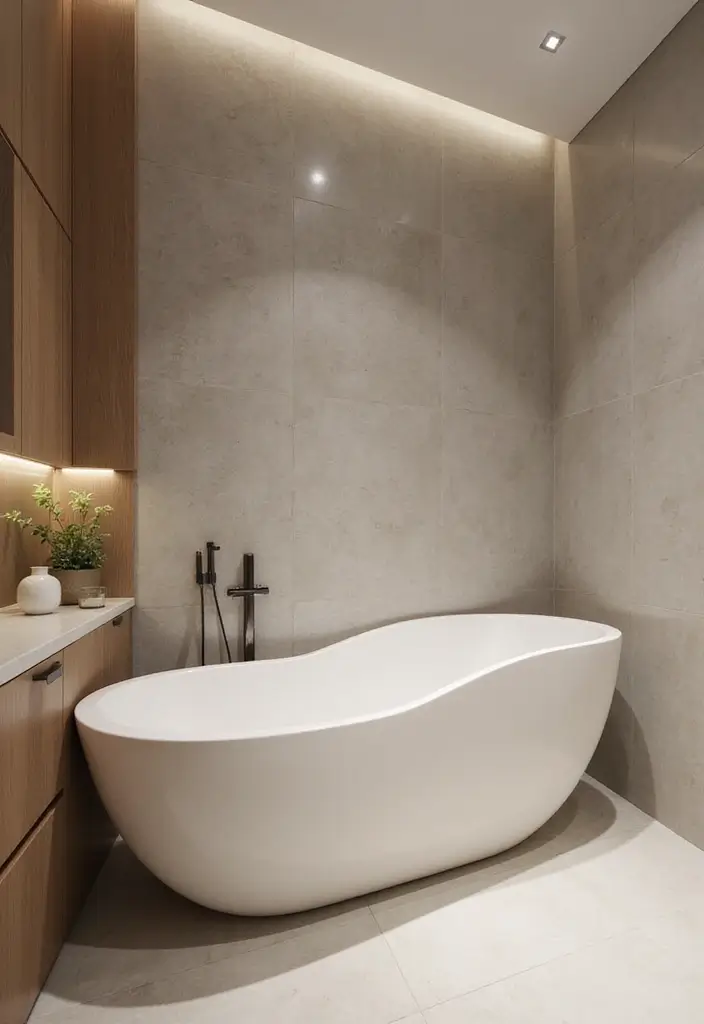 30+ Small Bathrooms with Bathtub Ideas That Fit Perfectly 21 30+ Small Bathrooms with Bathtub Ideas That Fit Perfectly - 21. Integrated Bathtub Design