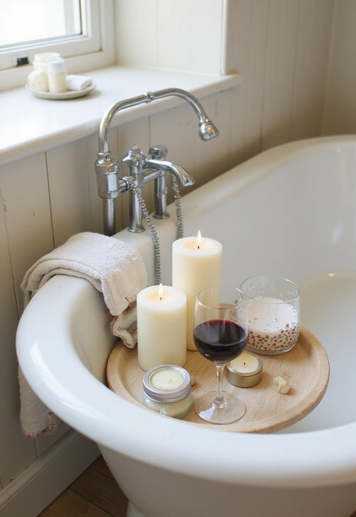 30+ Small Bathrooms with Bathtub Ideas That Fit Perfectly 24 30+ Small Bathrooms with Bathtub Ideas That Fit Perfectly - 24. Decorative Bath Trays