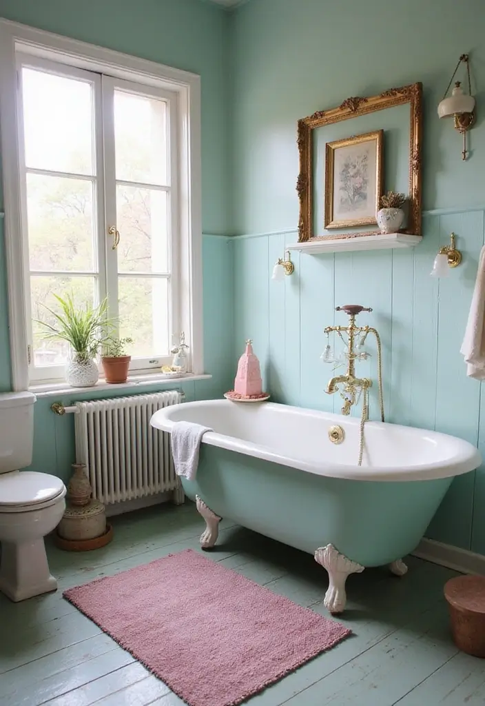 30+ Small Bathrooms with Bathtub Ideas That Fit Perfectly 4 30+ Small Bathrooms with Bathtub Ideas That Fit Perfectly - 4. Vintage Clawfoot Bathtub