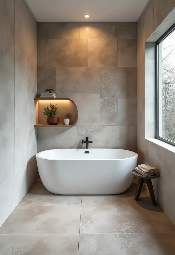 30+ Small Bathrooms with Bathtub Ideas That Fit Perfectly 6 30+ Small Bathrooms with Bathtub Ideas That Fit Perfectly - 6. Textured Tiles for a Bold Statement